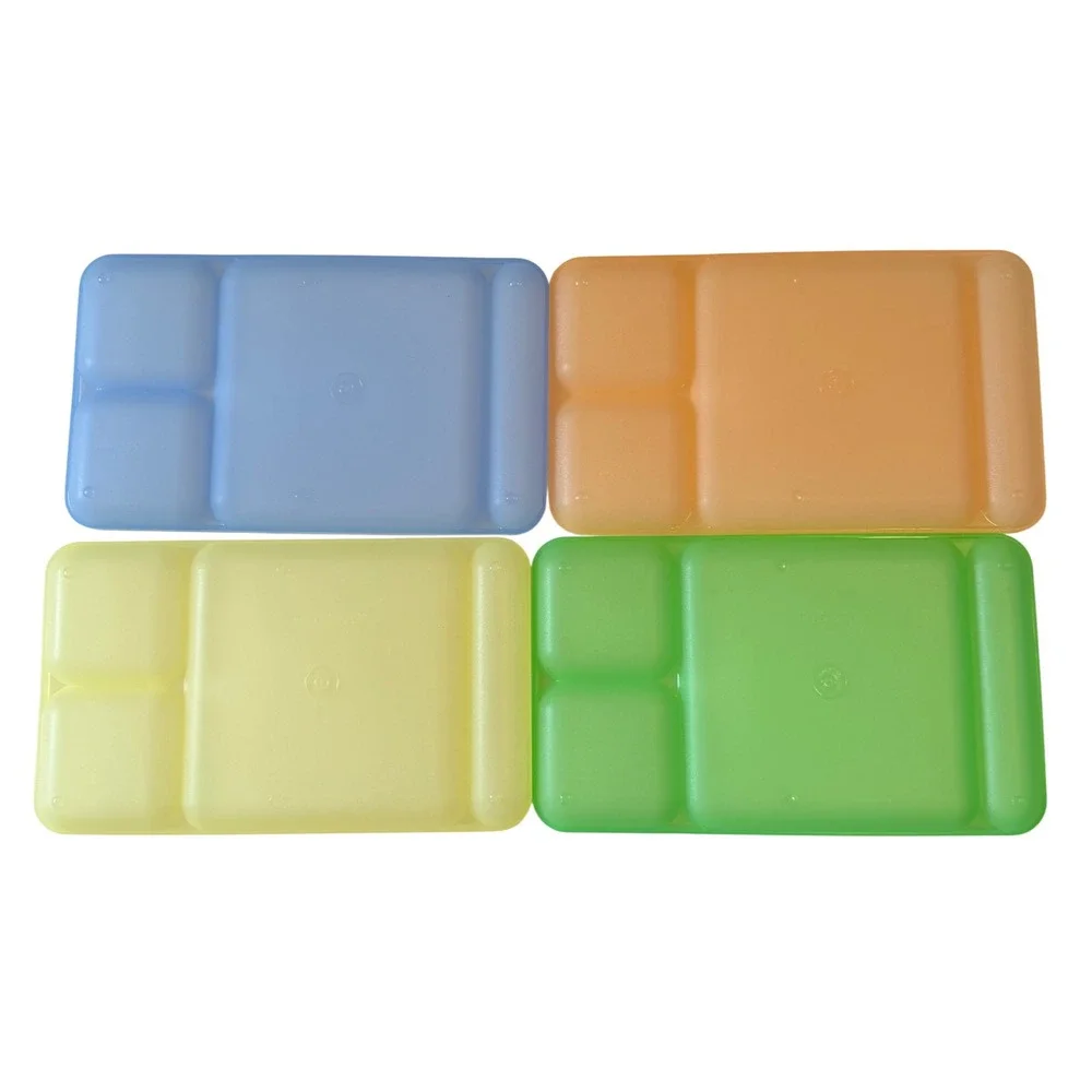 Tupperware Vintage Pastel Divided Serving Trays Set of 4 Plastic Plates
